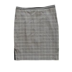 Banana Republic Women's Plaid Pencil Skirt Size 14 Black White Gray NWOT